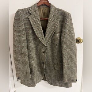 Dunn Co Harris Tweed Blazer Men Size 44 Vintage Wool Jacket Britain Sport Coat